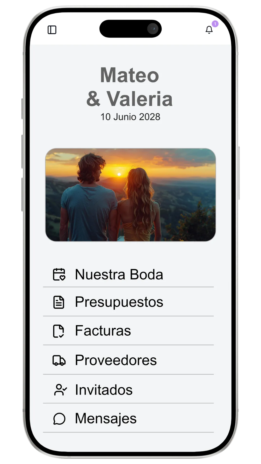 Un espacio privado donde puedan tener todo lo relacionado con su boda a mano.